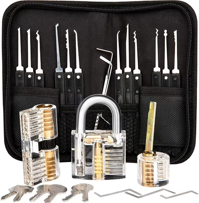 Αγορά 12pcs Μαύρο κλειδαρά εργαλεία κλειδαράς Pick Set Διαφανή κλειδαρά picking εξάσκηση κιτ εργαλεία ηλεκτρονική κατασκευή