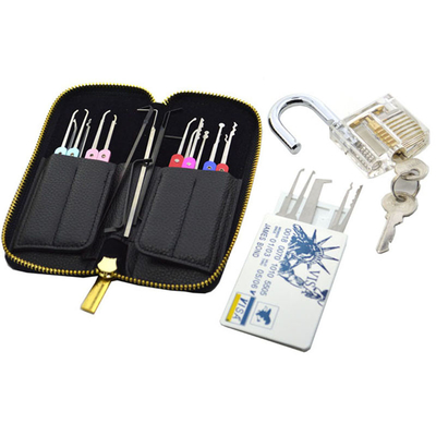 Ατσάλι από ανοξείδωτο ατσάλι 22pcs κλειδαριού Pick Set + πιστωτική κάρτα σχήμα κλειδαριού Pick Kit + Διαφανής πρακτική μπουλόνι